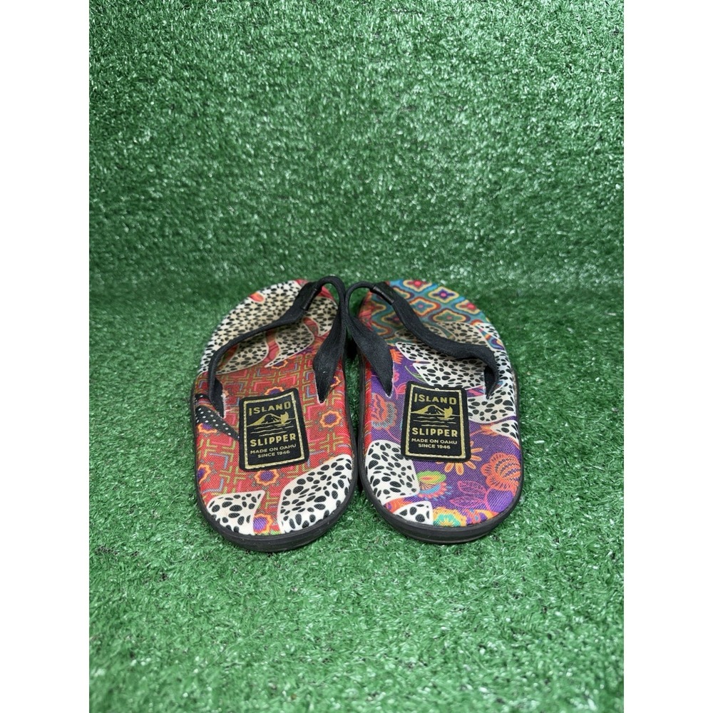 Island Slipper Flip Flops Men Size 10 Made In Oahu Hawaii USA Multicolor - Picture 7 of 9